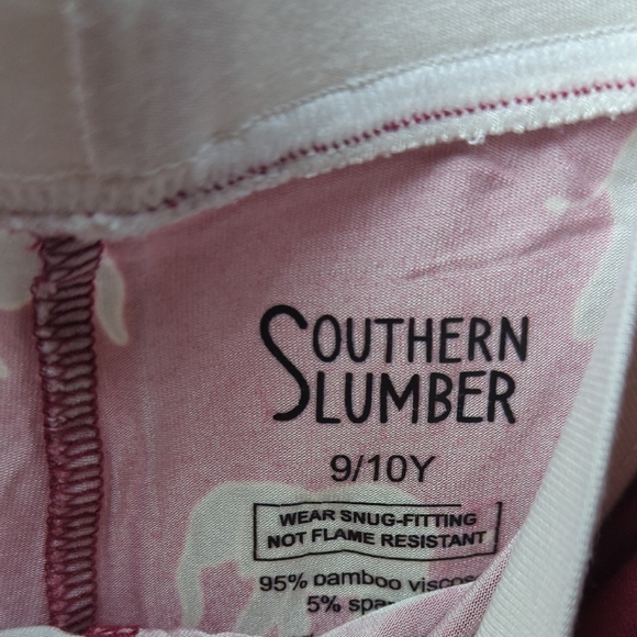 Southern Slumber Red Elephant Bamboo Pajamas Bama Crimson Tide Girls Size 9/10 - Picture 5 of 7